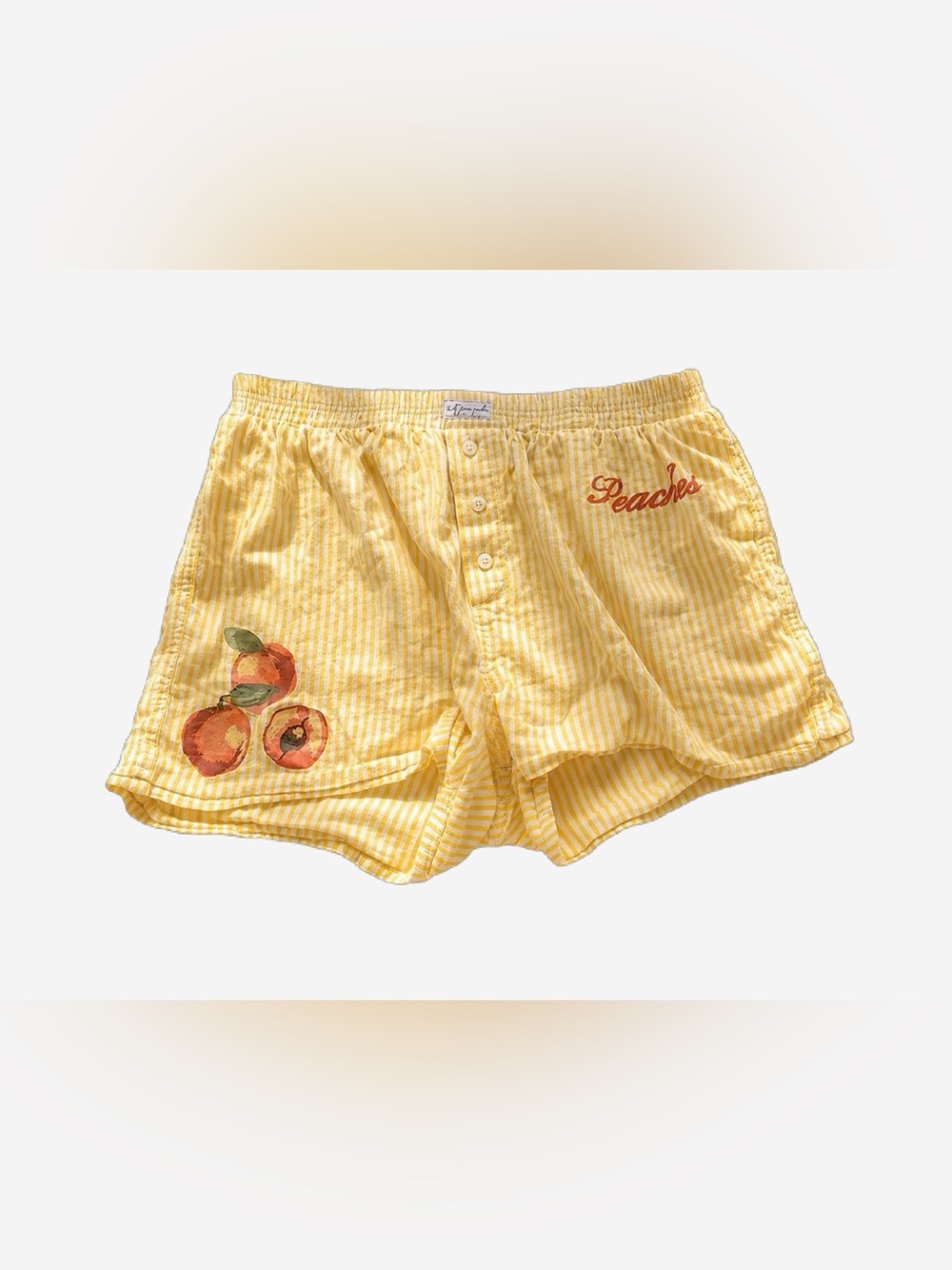 Peaches Urban Outfitters Yellow Cotton Boxer Shorts